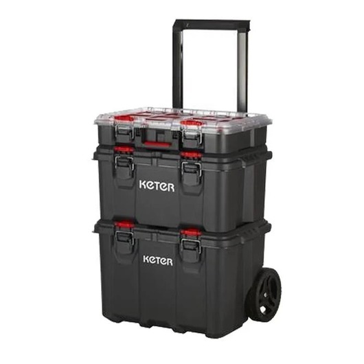 KETER PACK N STACK HART MODULAR SYSTEM 3 KATLI TEKERLEKLİ TAKIM ÇANTASI