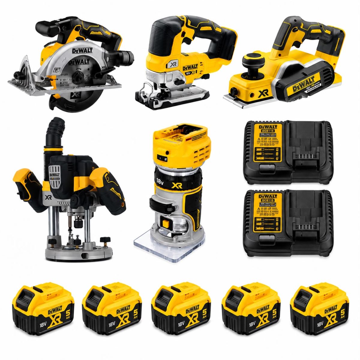 DEWALT 18V 5.0AH KÖMÜRSÜZ MARANGOZ SETİ