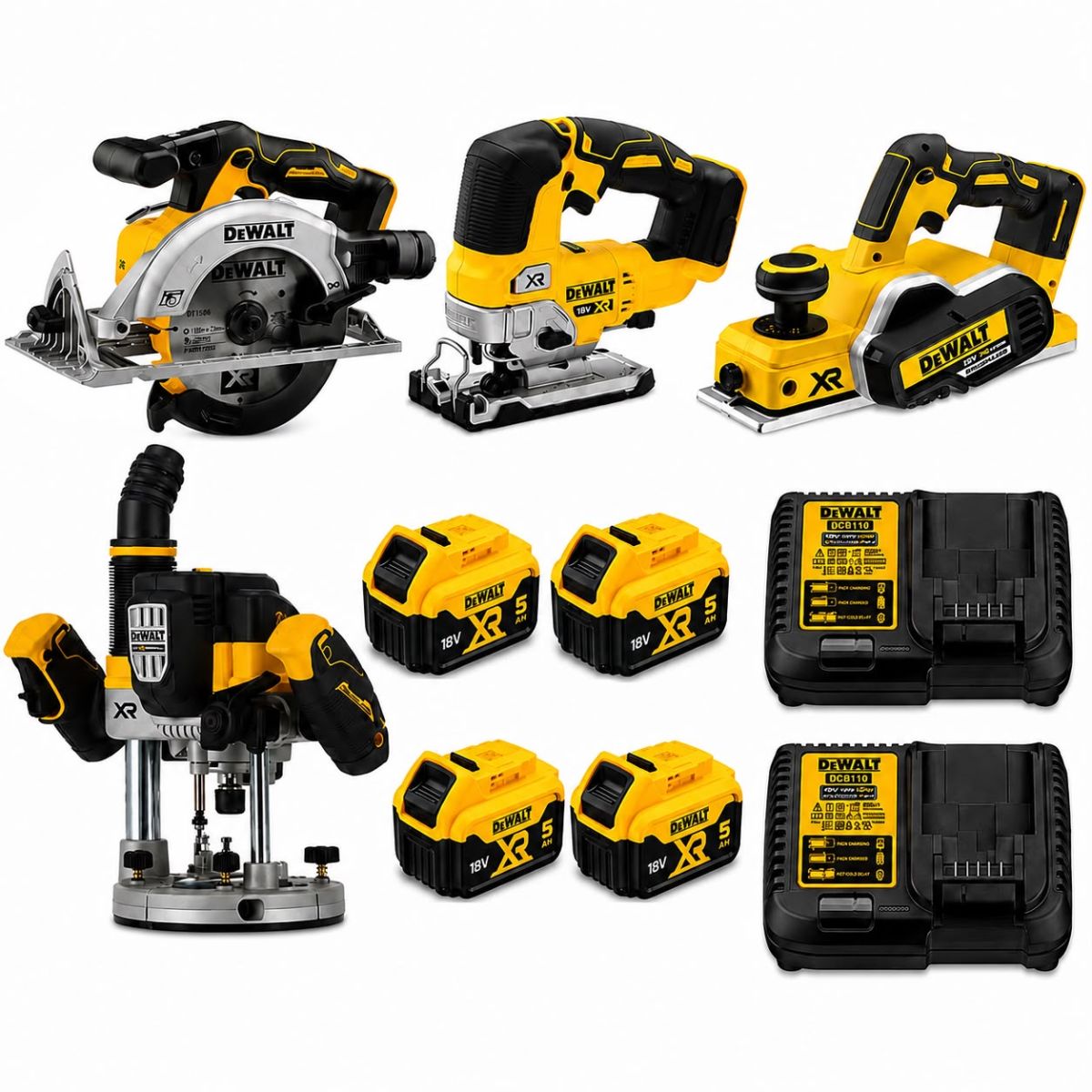 DEWALT 18V 5.0AH KÖMÜRSÜZ MARANGOZ SETİ